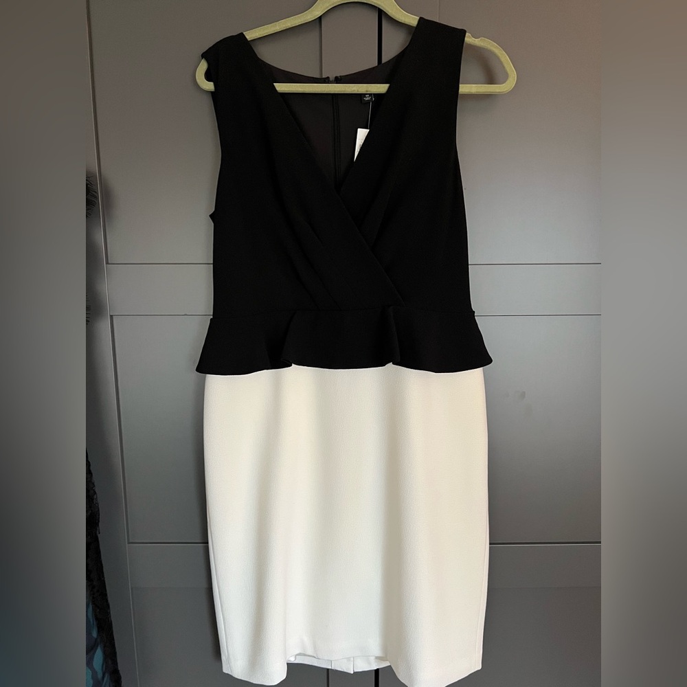 Ann Taylor Black and White Peplum Dress